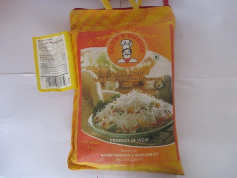 097 RICE 097-9902-04 COOKS CHOICE BASMATI RICE INDIA 10X2KG CTN $68.50 9421016884445