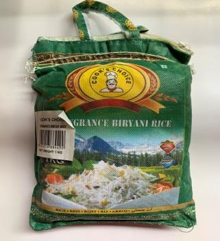 097 RICE 097-9914-03 COOKS CHOICE BIRYANI RICE GREEN PKT 4 X 5KG CTN $56.15 9421016884513