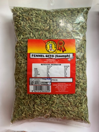 105 SPICES 105-1748-02 COOK'S CHOICE FENNEL SEEDS 100GR $0.69 9421016883899